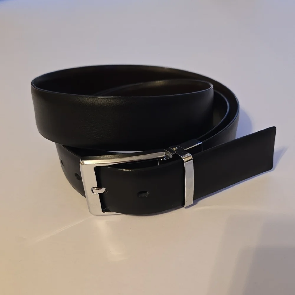 Perry Ellis Black Belt with Silver Buckle